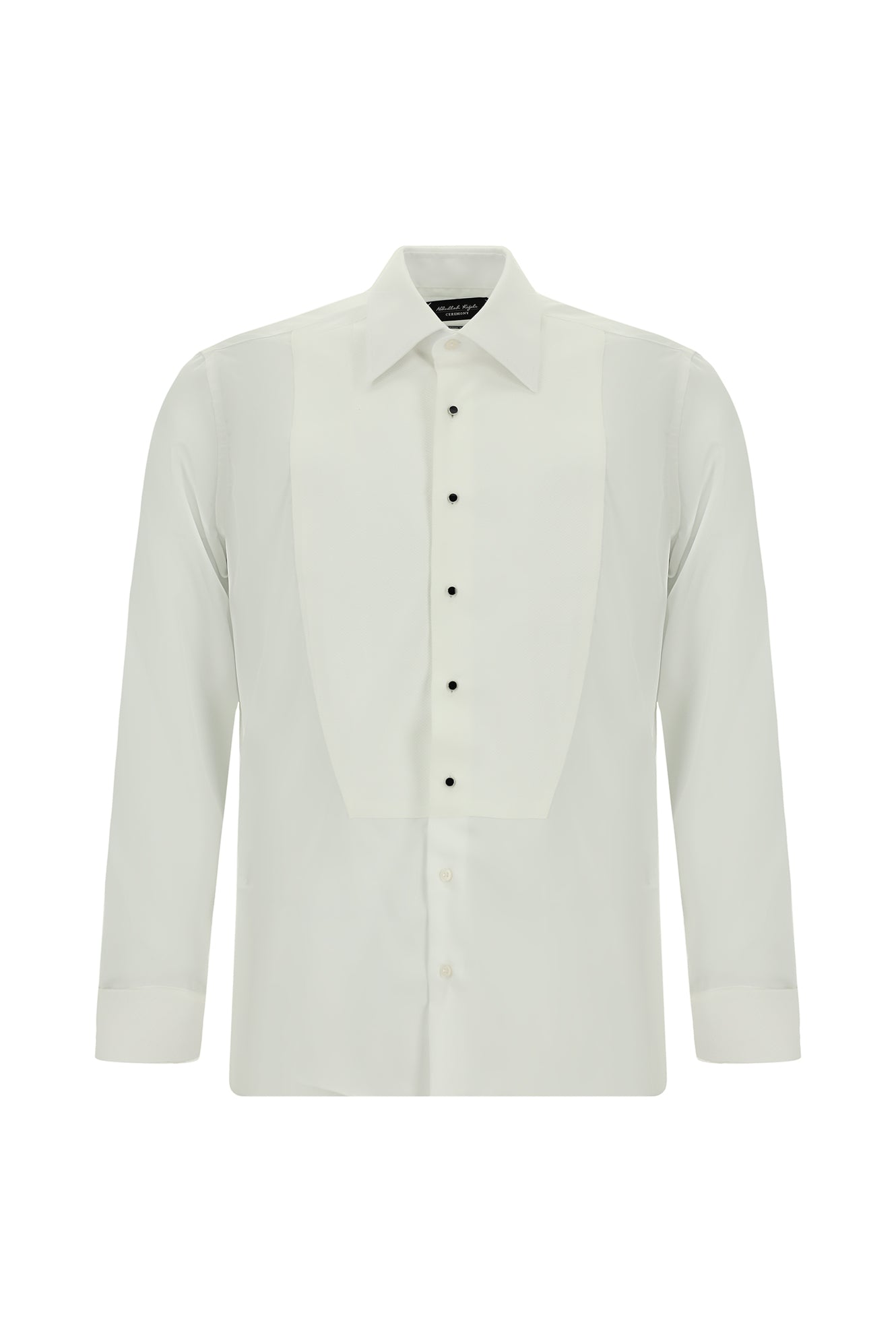 Beyaz Uzun Kol Slim Fit Dar Kesim Desenli Non Iron Pamuk Gömlek