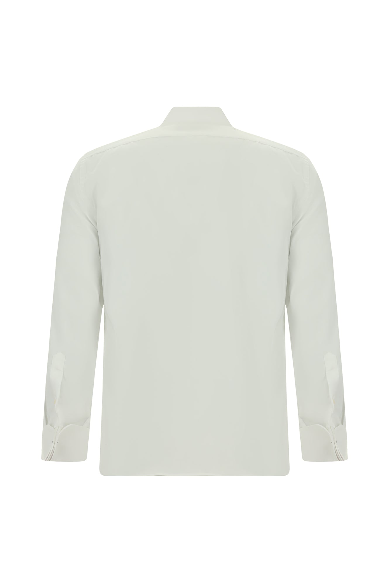 Beyaz Uzun Kol Slim Fit Dar Kesim Desenli Non Iron Pamuk Gömlek
