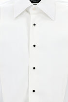 Beyaz Uzun Kol Slim Fit Dar Kesim Desenli Non Iron Pamuk Gömlek