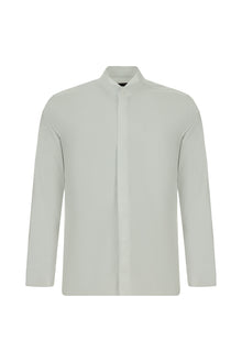 Beyaz Ata Yaka Slim Fit Dar Kesim Pamuk Manşetli Gömlek