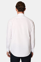 Beyaz Ata Yaka Slim Fit Dar Kesim Pamuk Manşetli Gömlek