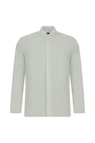 Beyaz Ata Yaka Slim Fit Dar Kesim Pamuk Manşetli Gömlek