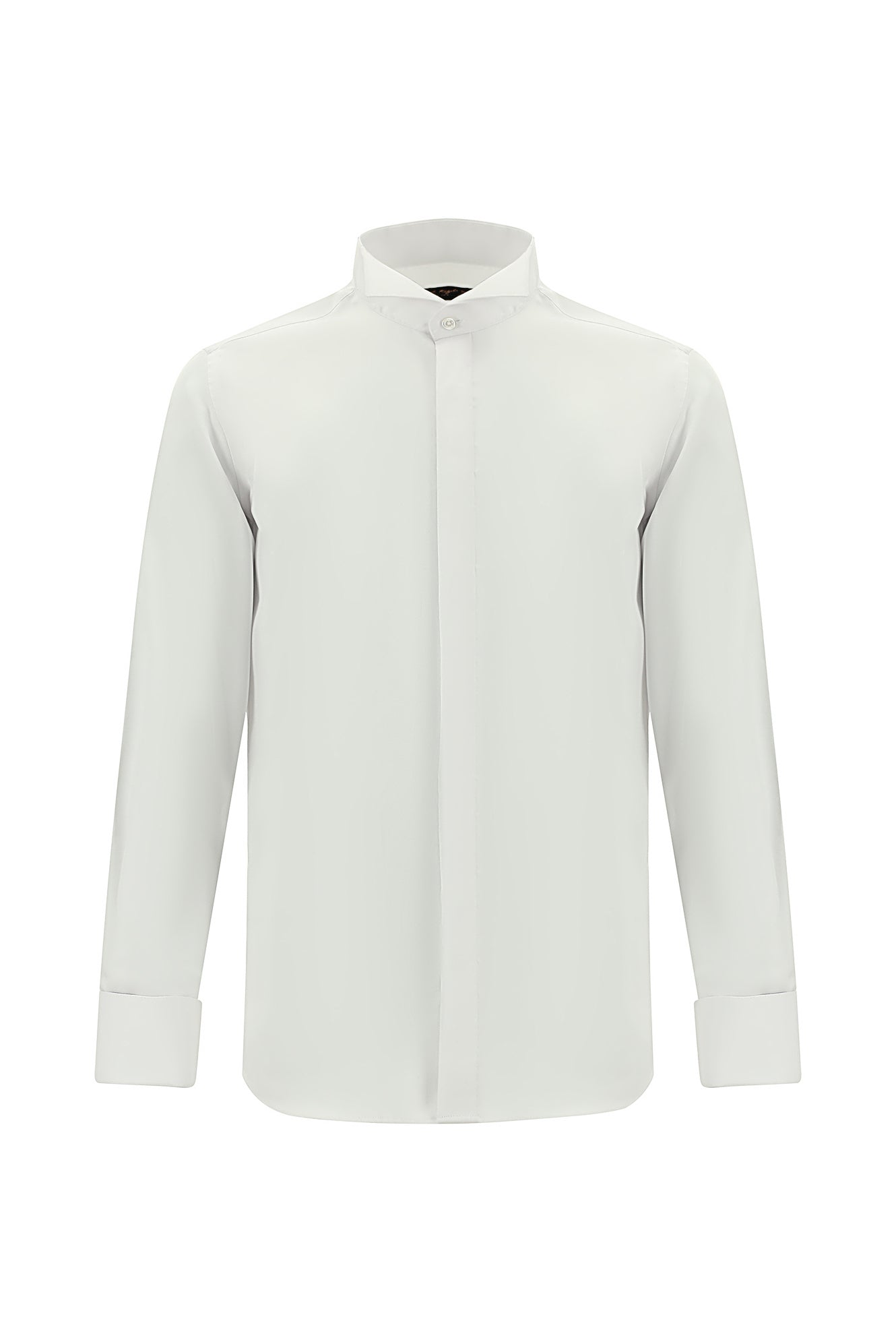 Beyaz Ata Yaka Slim Fit Dar Kesim Non Iron Pamuk Gömlek