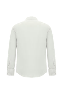 Beyaz Ata Yaka Slim Fit Dar Kesim Non Iron Pamuk Gömlek