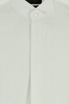 Beyaz Ata Yaka Slim Fit Dar Kesim Pamuk Piliseli Gömlek
