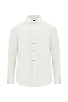 Beyaz Ata Yaka Slim Fit Dar Kesim Non Iron Pamuk Gömlek