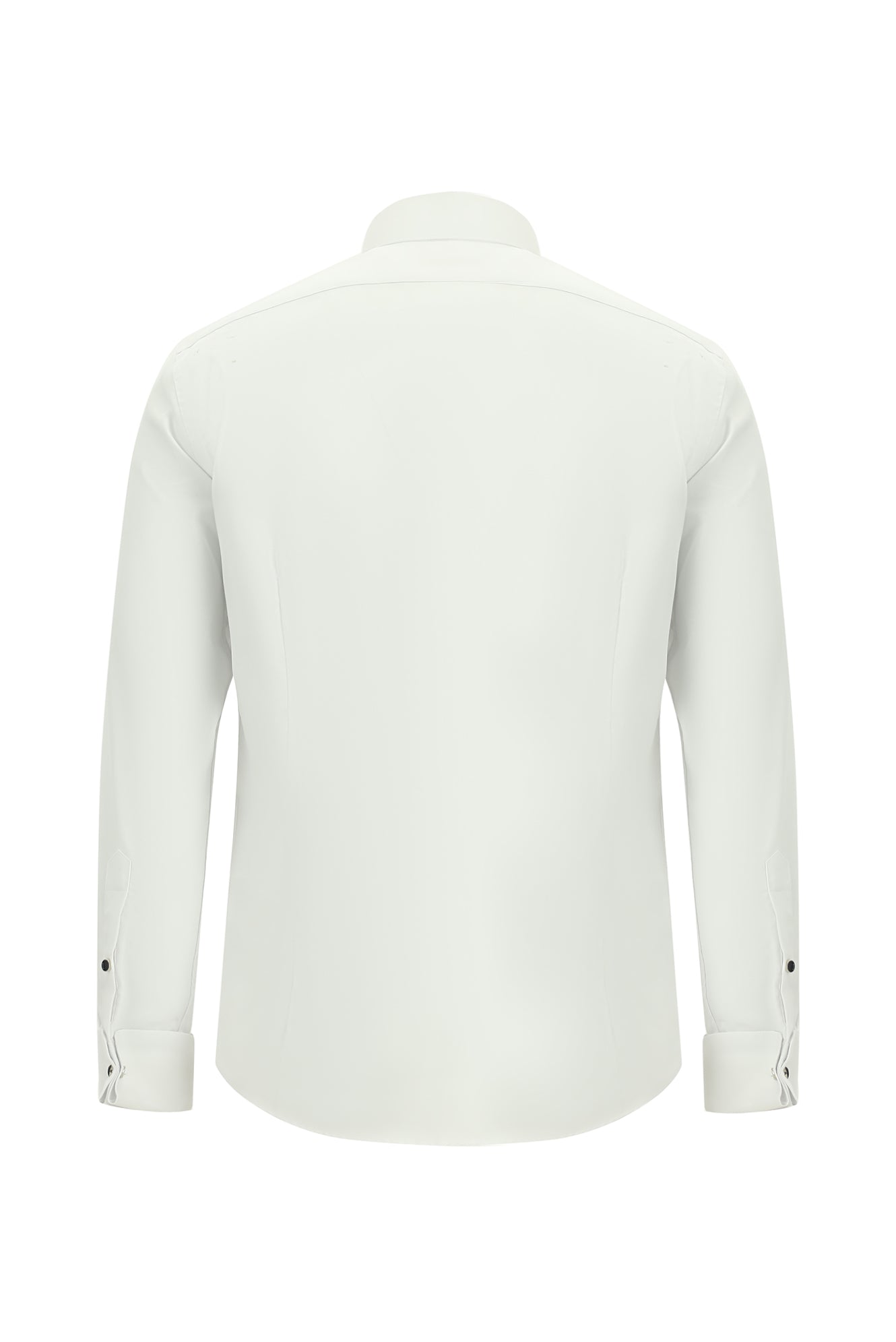 Beyaz Ata Yaka Slim Fit Dar Kesim Non Iron Pamuk Gömlek