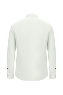 Beyaz Ata Yaka Slim Fit Dar Kesim Non Iron Pamuk Gömlek