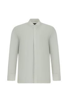 Beyaz Ata Yaka Slim Fit Dar Kesim Pamuk Gömlek