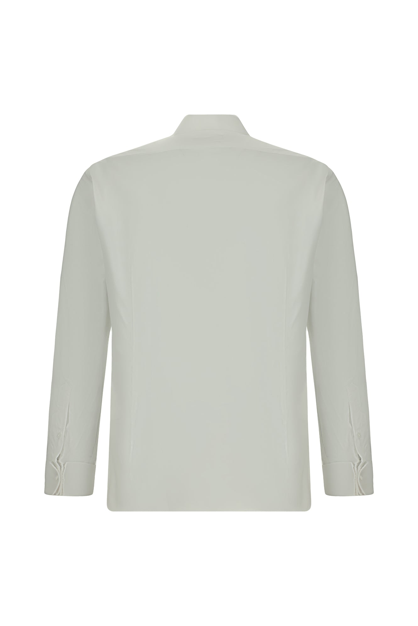 Beyaz Ata Yaka Slim Fit Dar Kesim Pamuk Gömlek