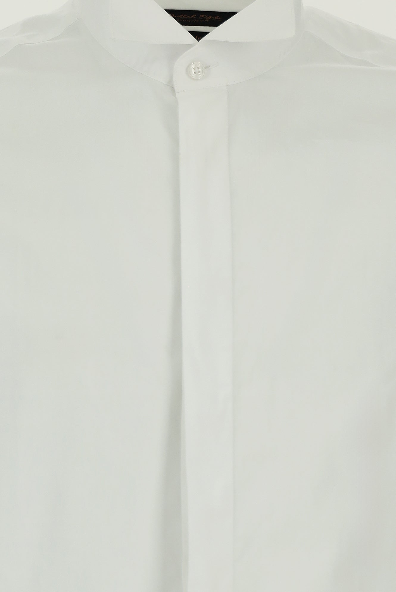 Beyaz Ata Yaka Slim Fit Dar Kesim Pamuk Gömlek