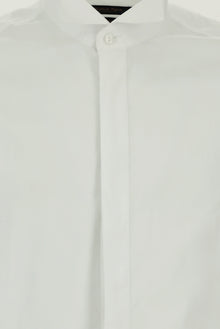 Beyaz Ata Yaka Slim Fit Dar Kesim Pamuk Gömlek