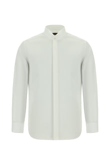 Beyaz Slim Fit Dar Kesim Non Iron Pamuk Ata Yaka Gömlek