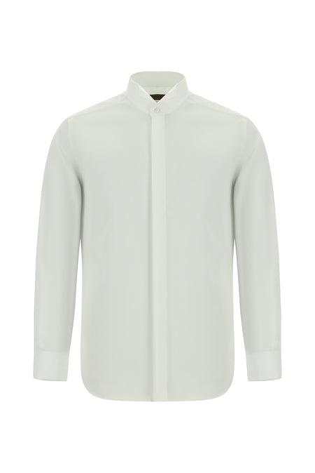 Beyaz Slim Fit Dar Kesim Non Iron Pamuk Ata Yaka Gömlek