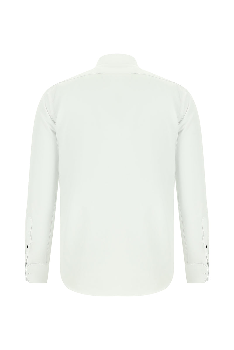 Beyaz Slim Fit Dar Kesim Pamuk Ata Yaka Gömlek