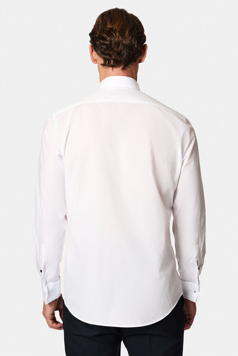 Beyaz Slim Fit Dar Kesim Pamuk Ata Yaka Gömlek