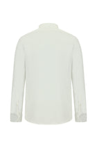 Beyaz Ata Yaka Slim Fit Dar Kesim Pamuk Piliseli Gömlek