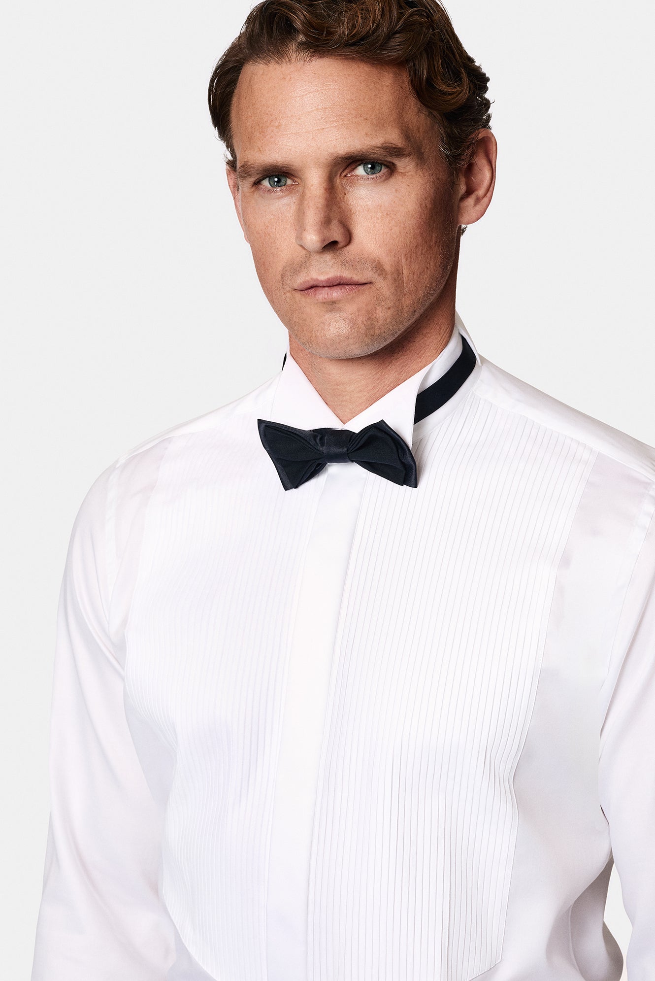 Beyaz Ata Yaka Slim Fit Dar Kesim Pamuk Piliseli Gömlek-Abdullah Ki??l?