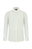 Beyaz Ata Yaka Slim Fit Dar Kesim Pamuk Piliseli Gömlek