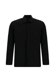 Siyah Uzun Kol Slim Fit Dar Kesim Pamuk Piliseli Gömlek