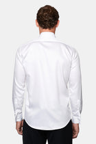 Beyaz Ata Yaka Slim Fit Dar Kesim %100 Pamuk Piliseli Gömlek