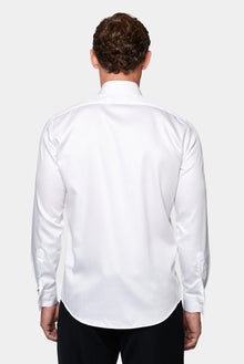 Beyaz Ata Yaka Slim Fit Dar Kesim %100 Pamuk Piliseli Gömlek