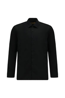 Siyah Uzun Kol Slim Fit Dar Kesim Manşetli Pamuk Gömlek