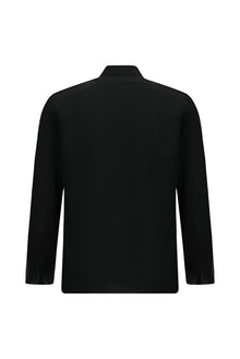 Siyah Uzun Kol Slim Fit Dar Kesim Manşetli Pamuk Gömlek