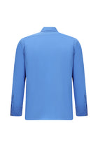 Koyu Mavi  Uzun Kol Slim Fit Dar Kesim Manşetli Pamuk Gömlek