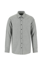 Koyu Antrasit Uzun Kol Slim Fit Dar Kesim Klasik Desenli Pamuk Gömlek