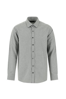 Koyu Antrasit Uzun Kol Slim Fit Dar Kesim Klasik Desenli Pamuk Gömlek