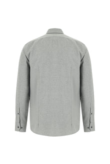 Koyu Antrasit Uzun Kol Slim Fit Dar Kesim Klasik Desenli Pamuk Gömlek