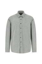 Orta Antrasit Uzun Kol Slim Fit Dar Kesim Klasik Desenli Pamuk Gömlek