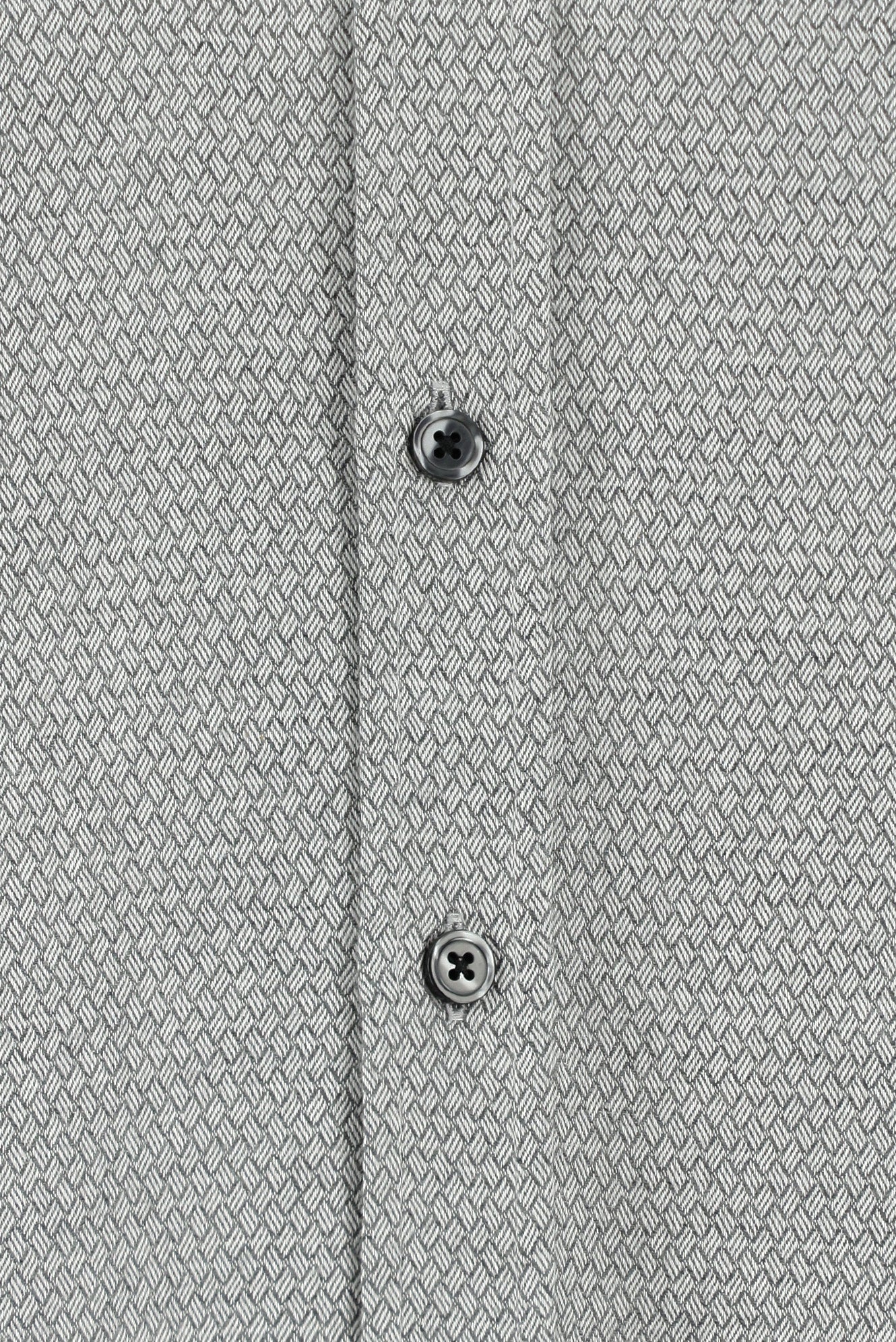 Orta Antrasit Uzun Kol Slim Fit Dar Kesim Klasik Desenli Pamuk Gömlek