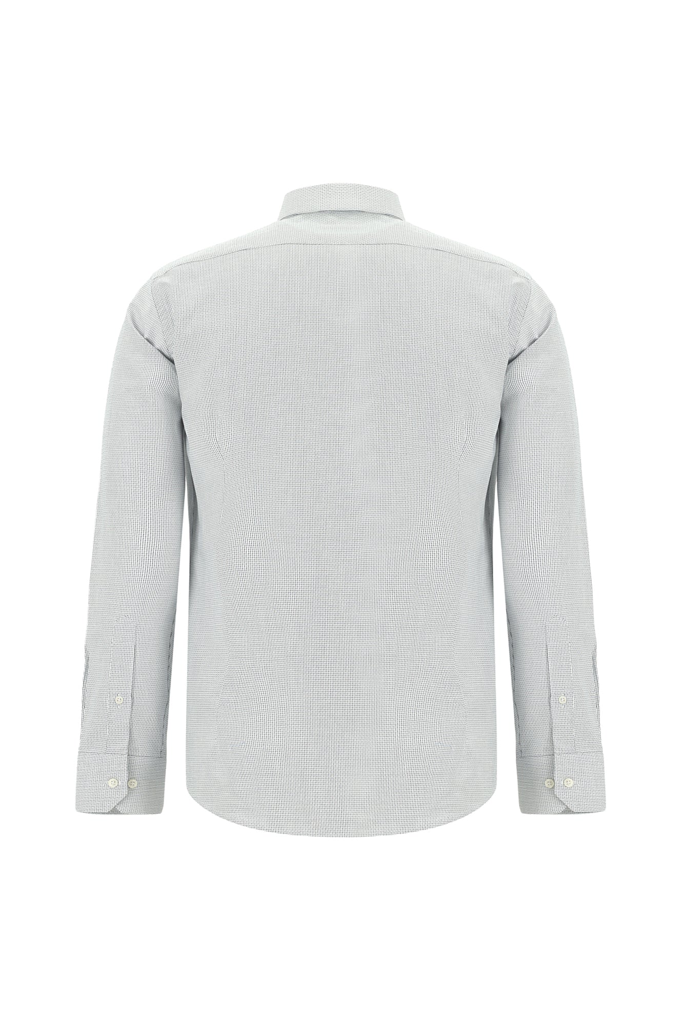 Beyaz Uzun Kol Slim Fit Dar Kesim Klasik Desenli Pamuk Gömlek