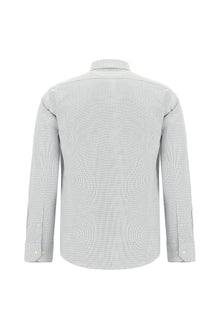 Beyaz Uzun Kol Slim Fit Dar Kesim Klasik Desenli Pamuk Gömlek
