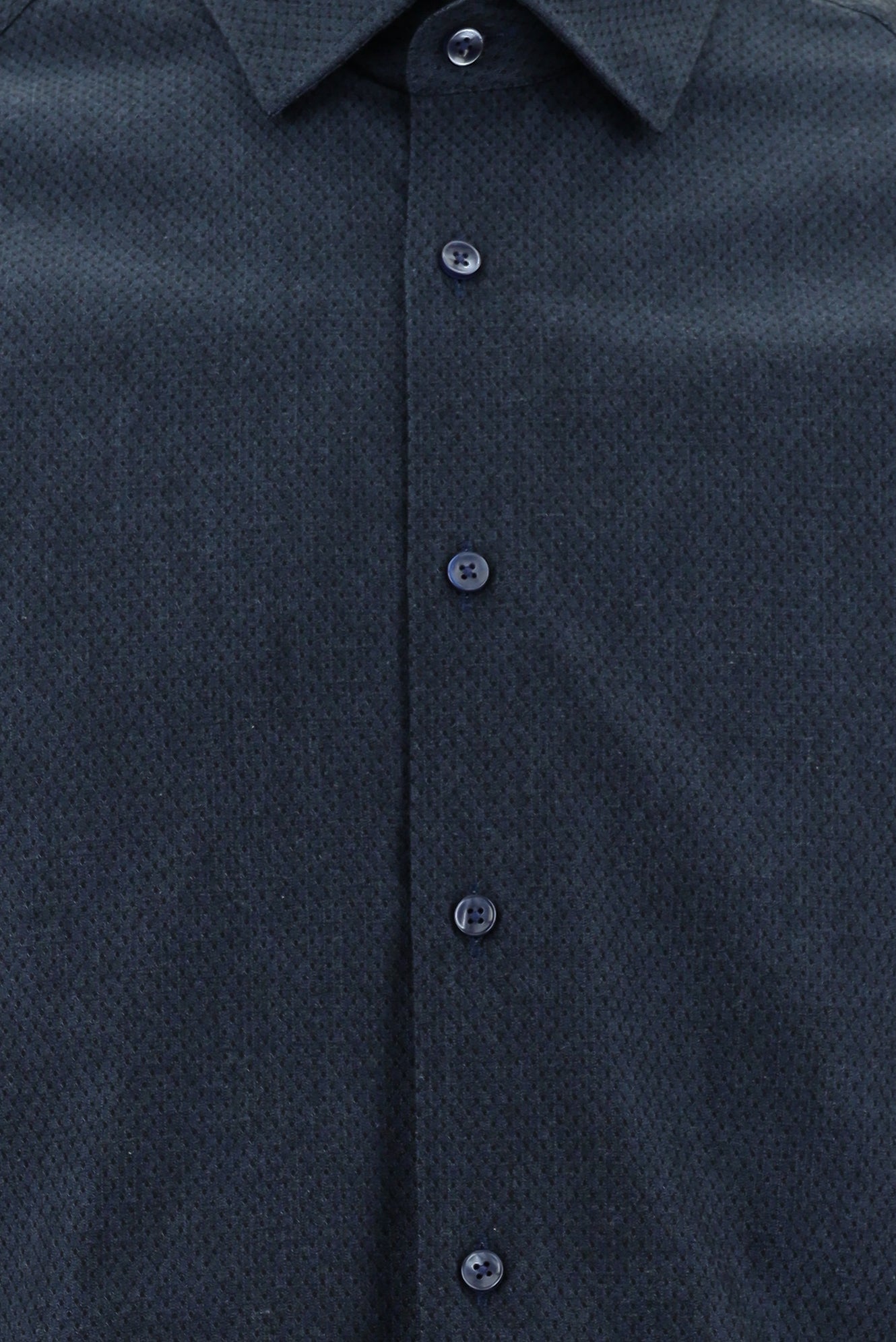 Koyu Lacivert Uzun Kol Slim Fit Dar Kesim Desenli Pamuk Gömlek