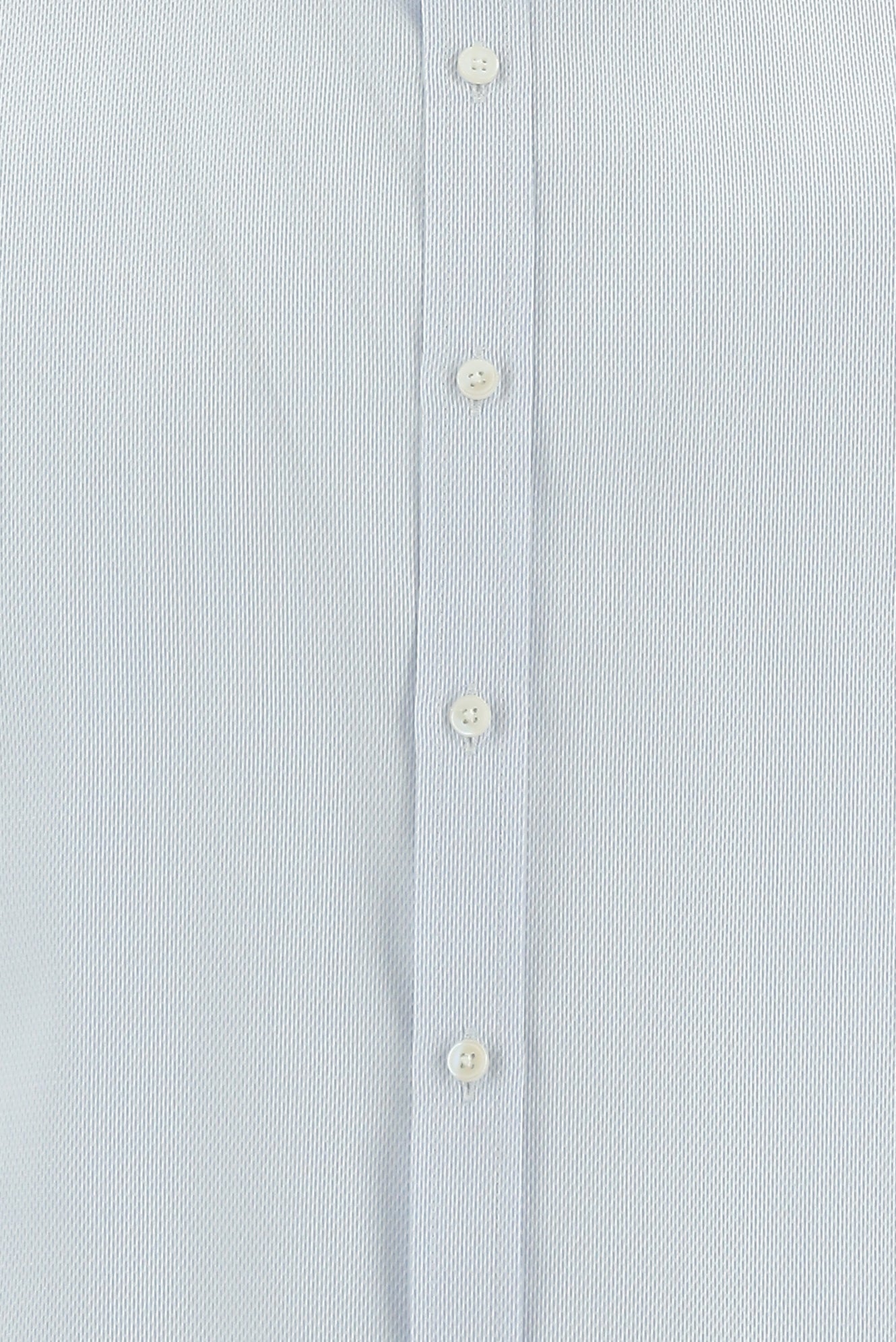 Uçuk Mavi Uzun Kol Slim Fit Dar Kesim Non Iron Klasik Desenli Pamuk Gömlek