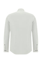 Beyaz Uzun Kol Slim Fit Dar Kesim Non Iron Desenli Pamuk Gömlek