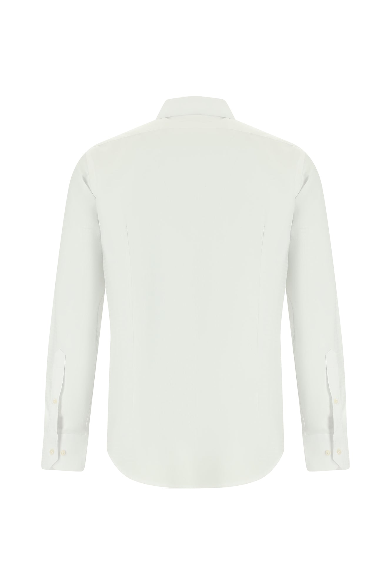 Beyaz Uzun Kol Slim Fit Dar Kesim Klasik Desenli Pamuk Gömlek