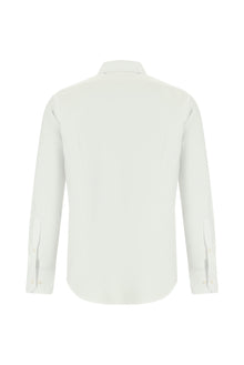 Beyaz Uzun Kol Slim Fit Dar Kesim Klasik Desenli Pamuk Gömlek