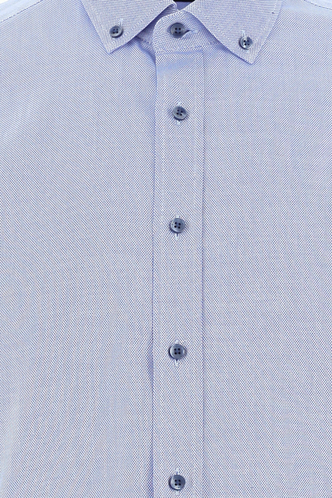 Gök Mavisi Uzun Kol Slim Fit Dar Kesim Desenli Pamuk Gömlek