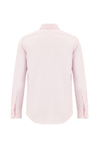 Toz Pembe Uzun Kol Slim Fit Dar Kesim Desenli Pamuk Gömlek