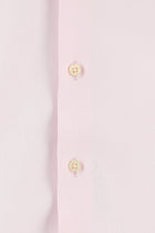 Toz Pembe Uzun Kol Slim Fit Dar Kesim Desenli Pamuk Gömlek