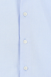 Açık Mavi Uzun Kol Slim Fit Dar Kesim Desenli Pamuk Gömlek