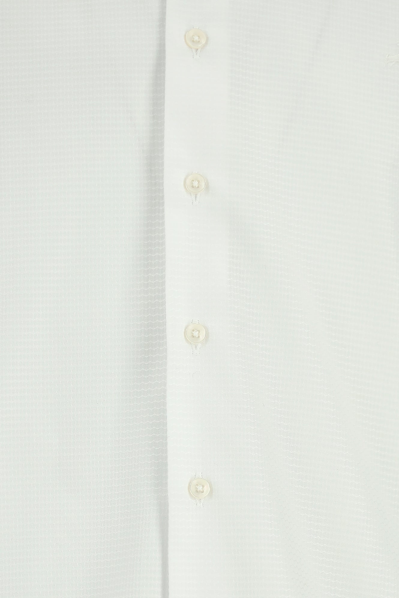 Beyaz Uzun Kol Slim Fit Dar Kesim Desenli Pamuk Gömlek