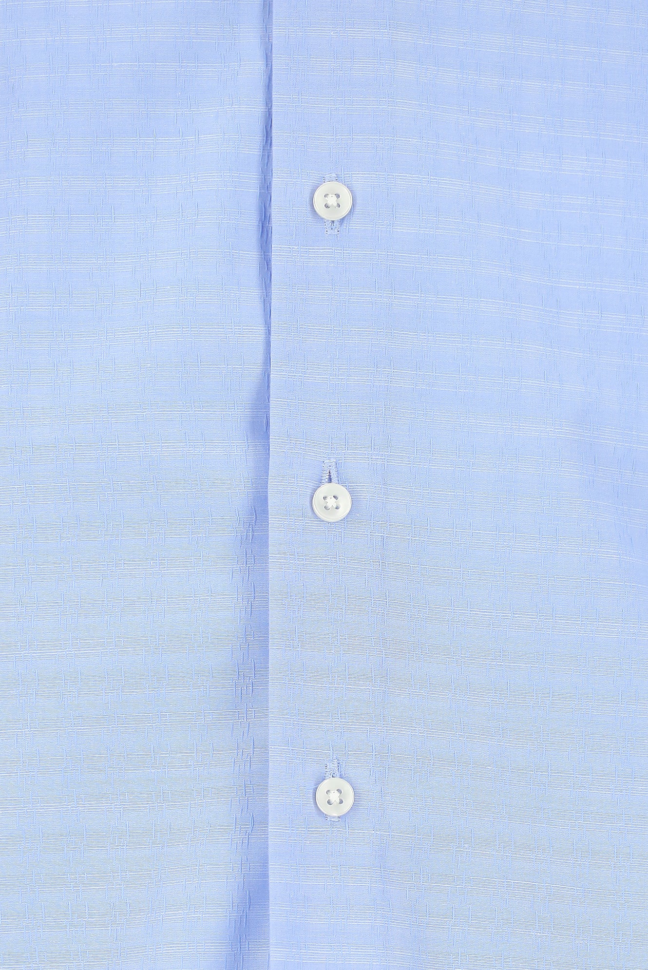 Açık Mavi Uzun Kol Slim Fit Dar Kesim Desenli Pamuk Gömlek