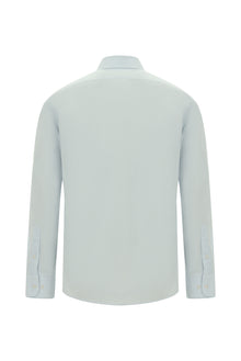 Açık Mavi Uzun Kol Slim Fit Dar Kesim Klasik Desenli Pamuk Gömlek
