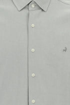 Açık Gri Uzun Kol Slim Fit Pamuk Desenli Gömlek