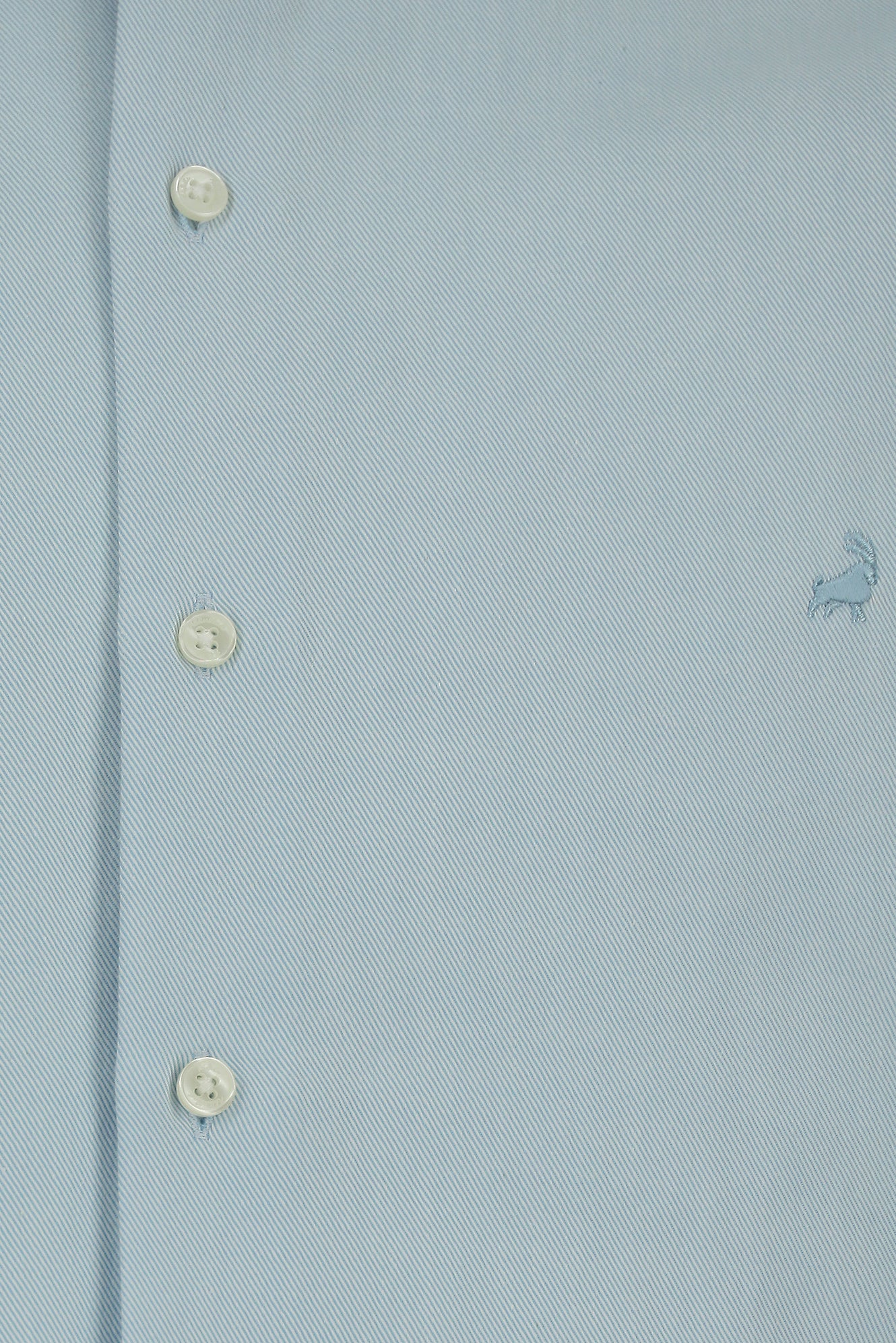 Uçuk Mavi Uzun Kol Slim Fit Dar Kesim Pamuk Klasik Desenli Gömlek